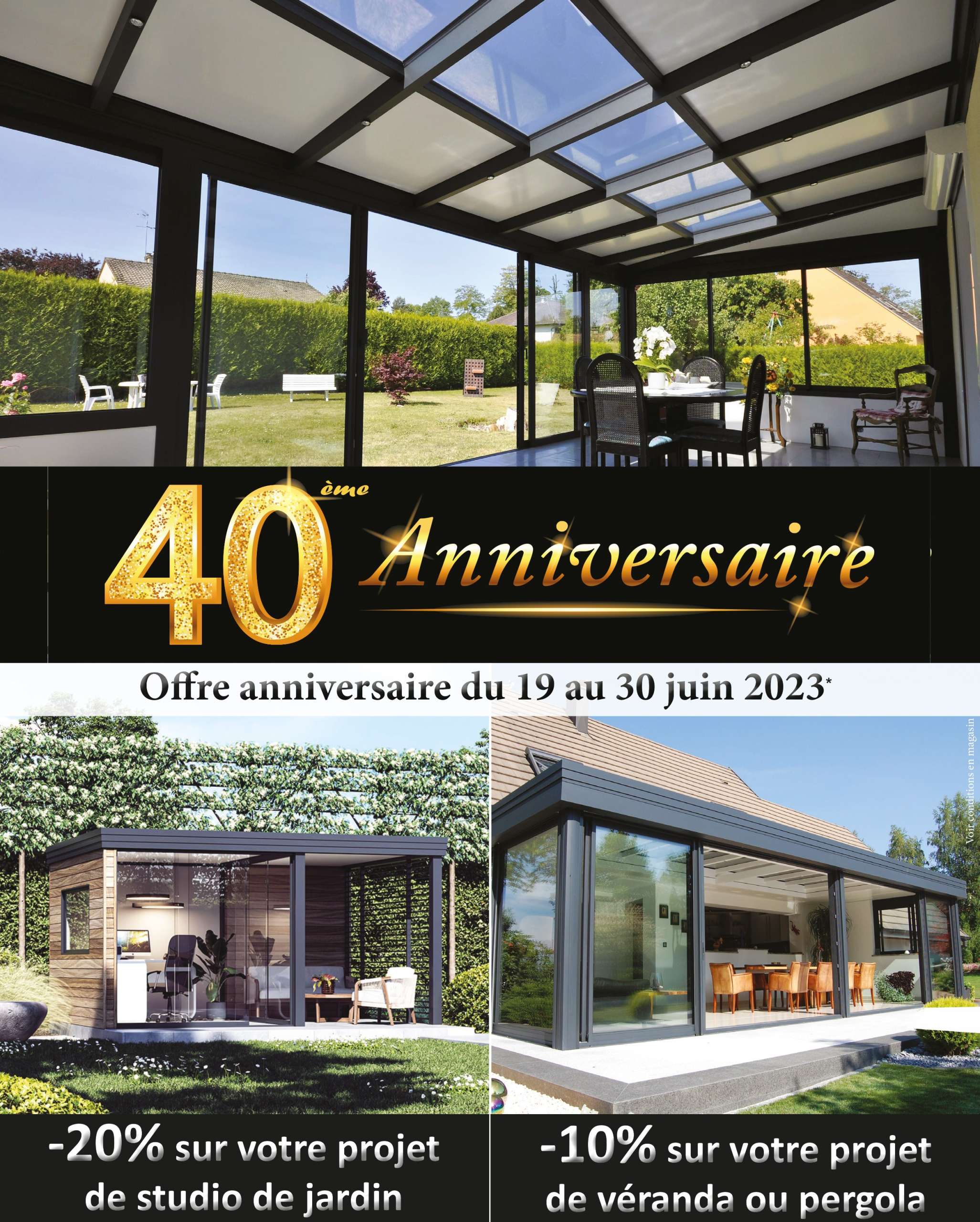 40e anniversaire VERANCO - promotion vérandas et pergolas